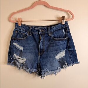 Eunina Blue Distressed Jean Shorts